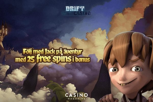 Drift Casinos onsdagserbjudande med free spins i Jack and the Beanstalk