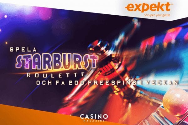 Spela Starburst Roulette och få 200 free spins i veckan hos Expekt
