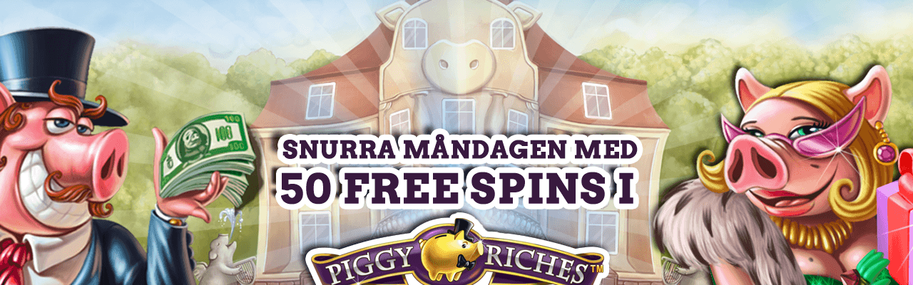 Hämta 50 free spins till Piggy Riches hos Betsson